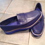 COLE HAAN Mens LunarGrand Penny Loafer Shoes Peacoat/Cobalt Leather Size 13
