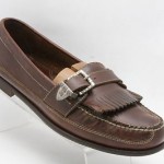 Mens shoes COLE HAAN brown leather moccasin buckle kiltie tassel loafers sz 9.5
