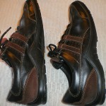 COLE HAAN Men’s Size 9 1/2 M Sneaker Casual Shoes BLACK LEATHER BROWN SUEDE TRIM