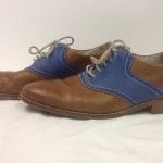 Cole Haan Air Colton Saddle Oxfords Mens Leather Cognac Blue Shoes Size 9