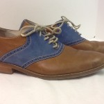 Cole Haan Air Colton Saddle Oxfords Mens Leather Cognac Blue Shoes Size 9