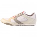 Diesel Mens Dynamykal White Casual Leather Lace Up Sneakers Shoes