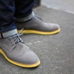 NEW Cole Haan Nike LunarGrand Wingtip Men’s Shoes Charcoal Grey Suede Volt