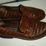 COLE HAAN RESORT BROWN WOVEN LEATHER LOAFER SIZE 9B