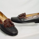 COLE HAAN Men 11.5-D Black Brown Leather Casual Slip On Loafer Shoes