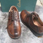 MEN’S CLARKS TOUAREG Brown Leather Shoes Size 10 W