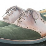 Cole Haan 10.5 D Green Suede Brown Leather Lace Up Oxford