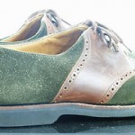 Cole Haan 10.5 D Green Suede Brown Leather Lace Up Oxford