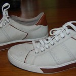 Cole Haan AIR COURT Oxfords Shoes Sneakers Mens 11.5 Ivory Leather Brown Trim