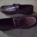 MENS BROWN LEATHER COLE HAAN NIKE AIR WATERPROOF SLIP ON LOAFERS BOAT SHOES 13