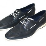 $395 Hugo Boss ‘Crentos’ Size 11 Leather lace-up Shoes in Dark Blue/White