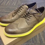 Men’s Cole Haan Lunargrand Leather Wingtip Brown Grey/Volt 10.5M New w/ box