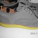 COLE HAAN LUNARGRAND WINGTIP OXFORD CHARCOAL YELLOW SUEDE SHOES SIZE 11 5M