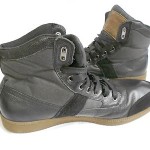 New DIESEL Mens Voyager Black Leather High Top Fashion Shoes US 10.5 EU 44