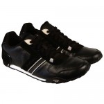 Diesel Mens Loop Black Gray Casual Leather Lace Up Sneakers Shoes