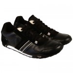 Diesel Mens Loop Black Gray Casual Leather Lace Up Sneakers Shoes