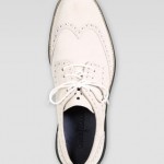 Mens Cole Haan LunarGrand Wing-Tip, White/Black