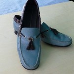COLE HAAN TWO-TONE LEATHER MOCS – 10 NARROW