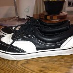 VANS ERA LEATHER WINGTIPS MEN’S SIZE 10.5  BLACK AND WHITE