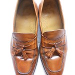 COLE HAAN 8 M Dark Brown Leather C09302 APRON TOE LOAFER Slip-on Tassel Shoe