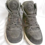 New DIESEL Mens I’m Pression Gray Suede Twill Mid Top Fashion Shoes US 12 EU 45