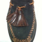 Cole Haan Black/Brown Suede Leather Loafers w/Tassels Men’s Shoes Size 8.5M