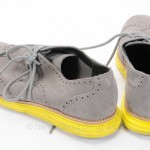 COLE HAAN 8.5 M gray suede YELLOW C10226 WING TIP LUNARLON brogue shoe NEW