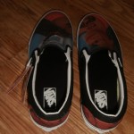NWT BRAND NEW VANS SLIP ON CUSTOM CULTURE INK’D BLACK WHITE MENS SIZE 12 SHOES !