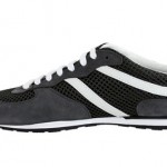 Hugo Boss Mens Sneakers Orange Label Orlenno Dk. Gray Lace Up Textile Suede