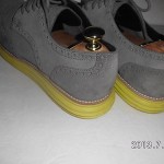 COLE HAAN LUNARGRAND WINGTIP OXFORD CHARCOAL YELLOW SUEDE SHOES SIZE 11 5M