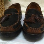 Cole Haan Black/Brown Suede Leather Loafers w/Tassels Men’s Shoes Size 8.5M