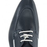 $395 Hugo Boss ‘Crentos’ Size 11 Leather lace-up Shoes in Dark Blue/White