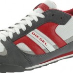 Diesel Long Term Gunner Y00326-PS973-H4709 White Grey Red Cow Leather Shoes Men
