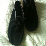 Clarks Wallabee Originals Mens BLACK Suede Shoes Sz 9.5