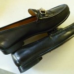 Cole Haan Men’s Slip On Black Leather Shoe With Silver Buckle Size 8M EUC