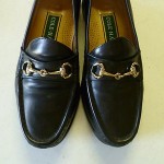 Cole Haan Men’s Slip On Black Leather Shoe With Silver Buckle Size 8M EUC
