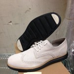 Brand New Cole Haan Lunargrand Wing Tip Ivory Suede/Black Size 9