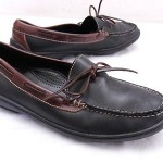 Mens 10.5 M COLE HAAN Black & Brown Leather Moc Toe Tie Loafers Boat Shoes