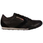Diesel Mens Dynamykal Black Casual Leather Lace Up Sneakers Shoes