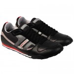 Diesel Mens Gunner Black Casual Leather Lace Up Sneakers Shoes