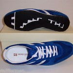 HUGO BOSS ORANGE Orlenno Size 11 M Bright Blue Suede & Mesh Sneakers Mens Shoes