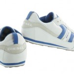 Diesel Long Term Gunner Y00326-PS973-H4711 White Grey Blue Cow Leather Shoes Men