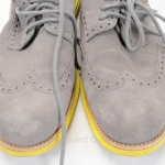 COLE HAAN 8.5 M gray suede YELLOW C10226 WING TIP LUNARLON brogue shoe NEW