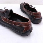 Mens 10.5 M COLE HAAN Black & Brown Leather Moc Toe Tie Loafers Boat Shoes