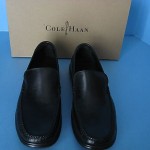 New Mens Cole Haan Keating Venetian Black Leather Slip-On Loafers, Size 8 M