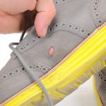 COLE HAAN 8.5 M gray suede YELLOW C10226 WING TIP LUNARLON brogue shoe NEW