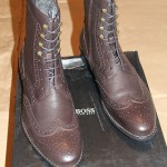 Brand New w Box Hugo Boss Hekkio Leather Wingtip Boots for Men, Size US 7