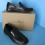 New Mens Cole Haan Keating Venetian Black Leather Slip-On Loafers, Size 8 M