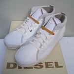 DIESEL MIDDAY WHITE LEATHER SHOES SNEAKERS 10.5 NIB