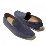 $245 HUGO BOSS Blue Drivers Shoes Loafers 13 46 Mens Casual Moccasins 46.5 47